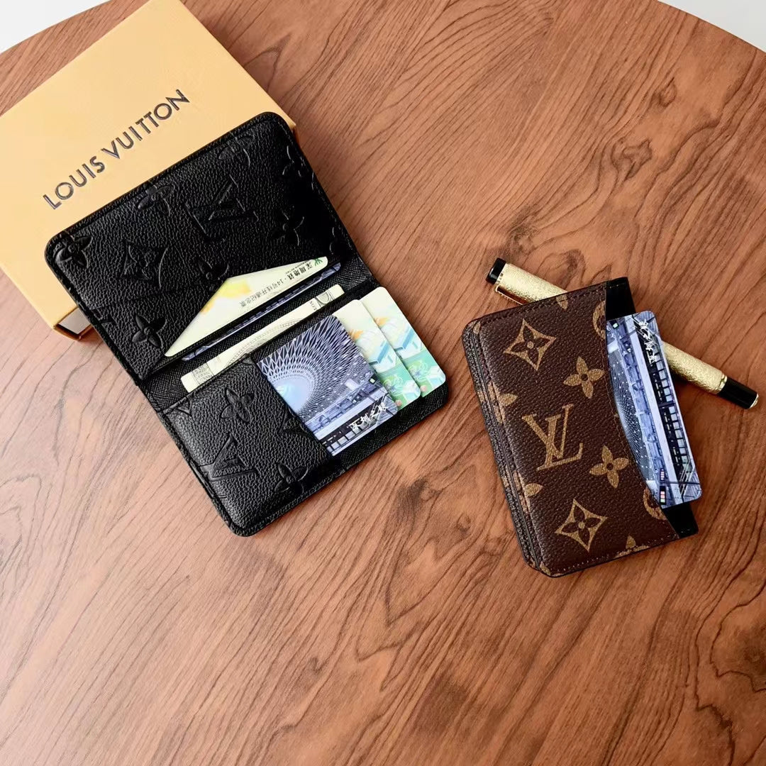 Elegant Checkered & Monogram Wallets