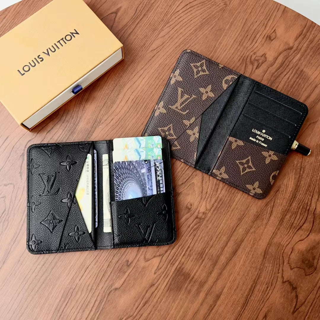 Elegant Checkered & Monogram Wallets