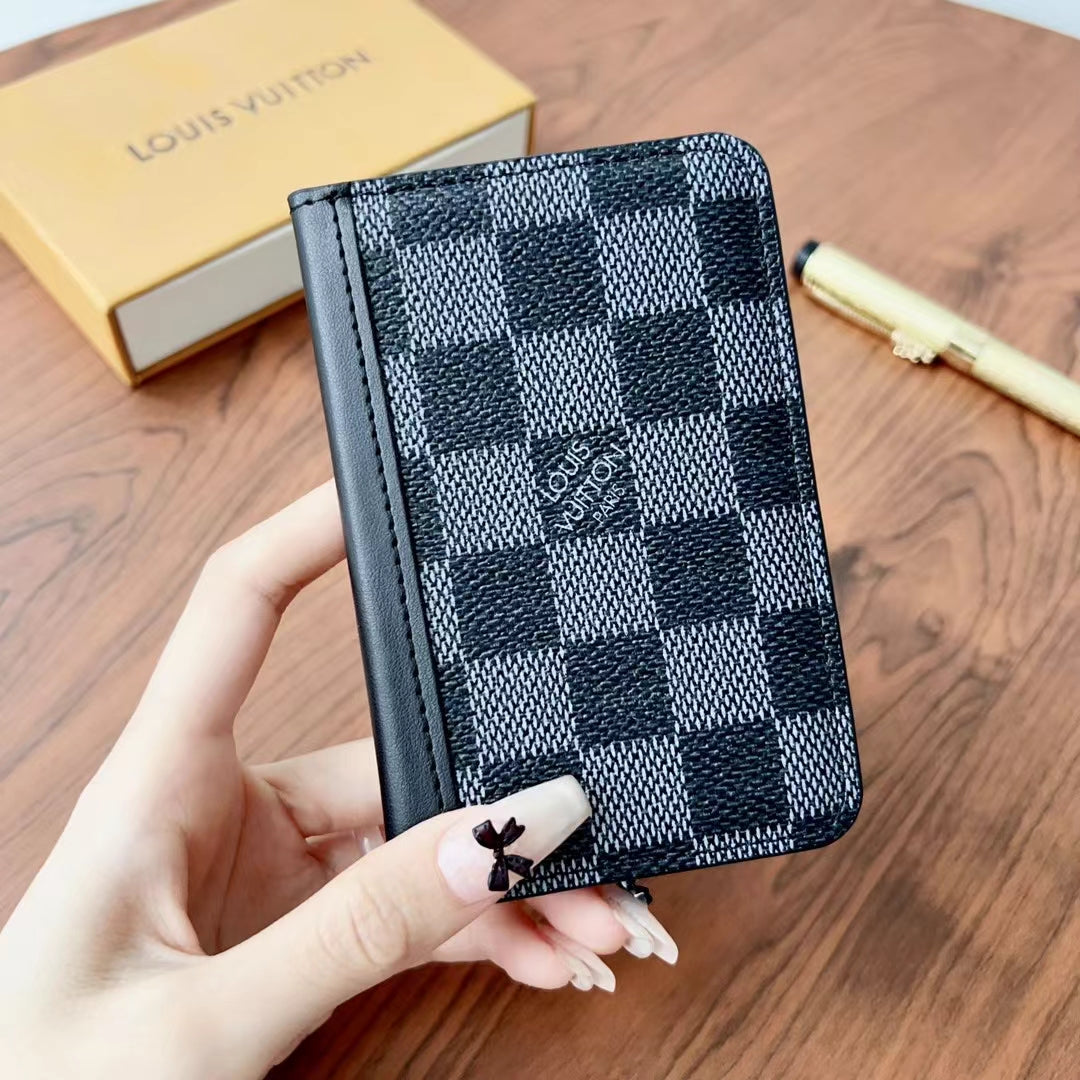 Elegant Checkered & Monogram Wallets