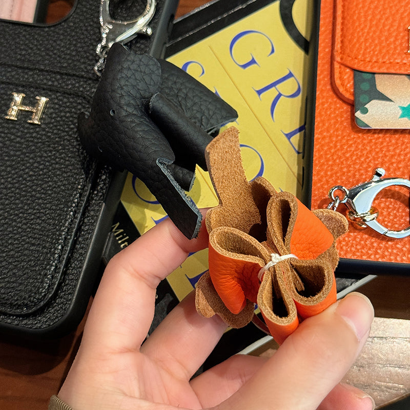 2025New arrival  H Card Holder Leather Pendant iPhone Case