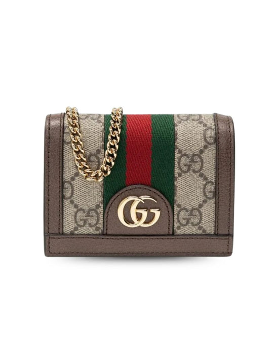 Ophidia GG Card Case Wallet Supreme Canvas Beige For Women 4.3in/11cm 523155 96IWG 8745