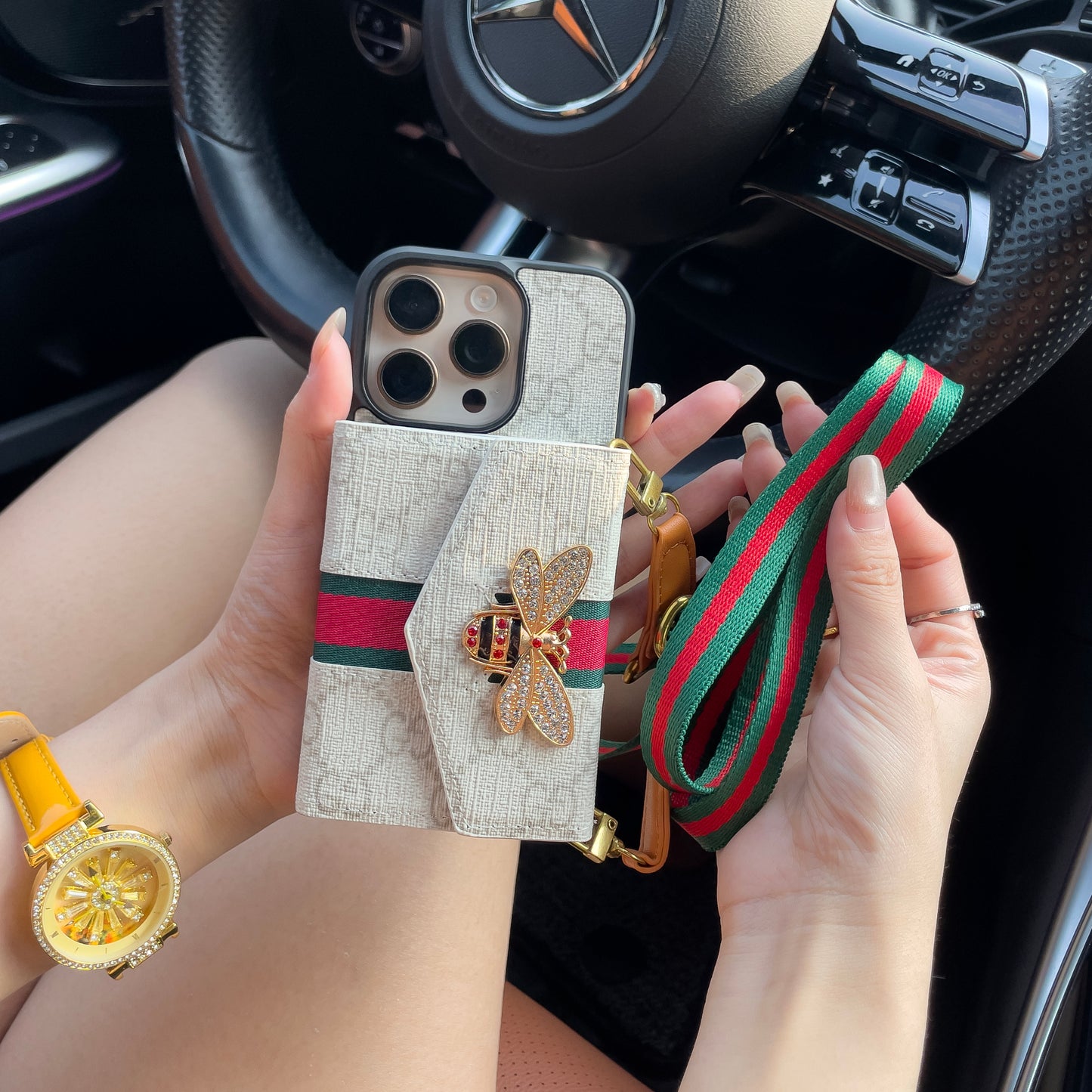 Advanced Crossbody iPhone Case with Card Holder & Shoulder Strap  01