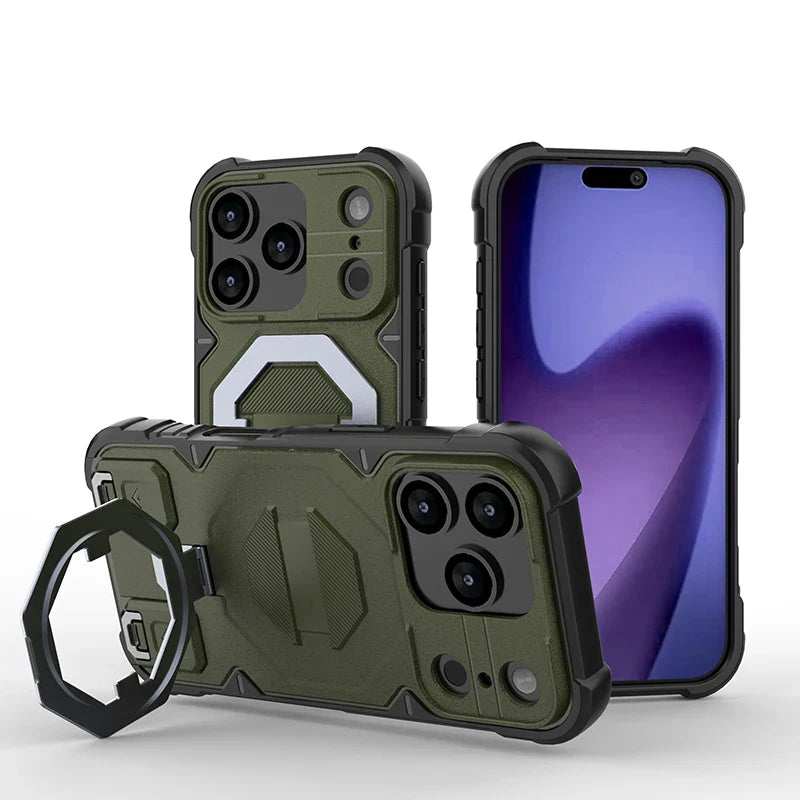 Magsafe Magnetic Metal Bracket Phone Case Fall prevention Lanyard Back Cover For iPhone17 /16 /15 /14