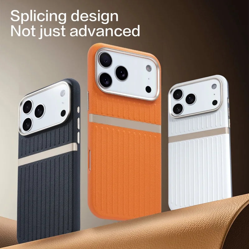 Suitcase Style Case Strong Magnet Embossed Textured Leather For iPhone 17 16 15 14 13