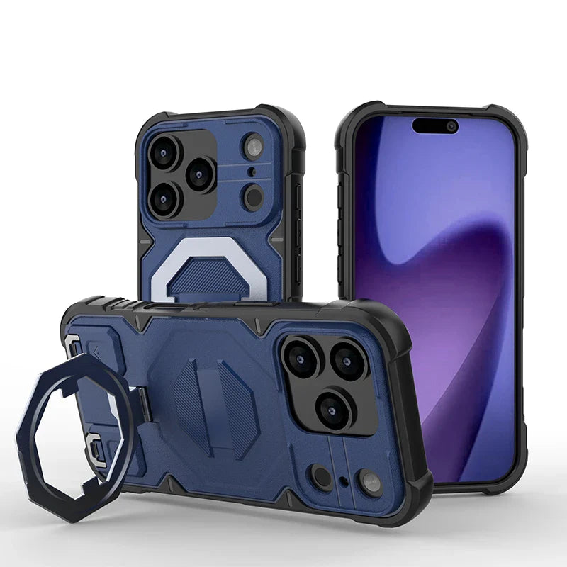 Magsafe Magnetic Metal Bracket Phone Case Fall prevention Lanyard Back Cover For iPhone17 /16 /15 /14