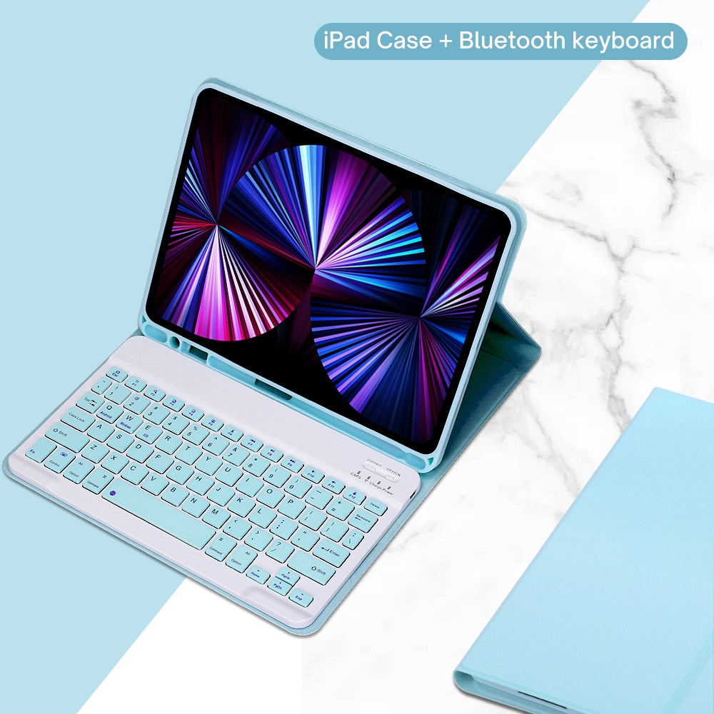 PU Leather iPad Case with Stand and Keyboard