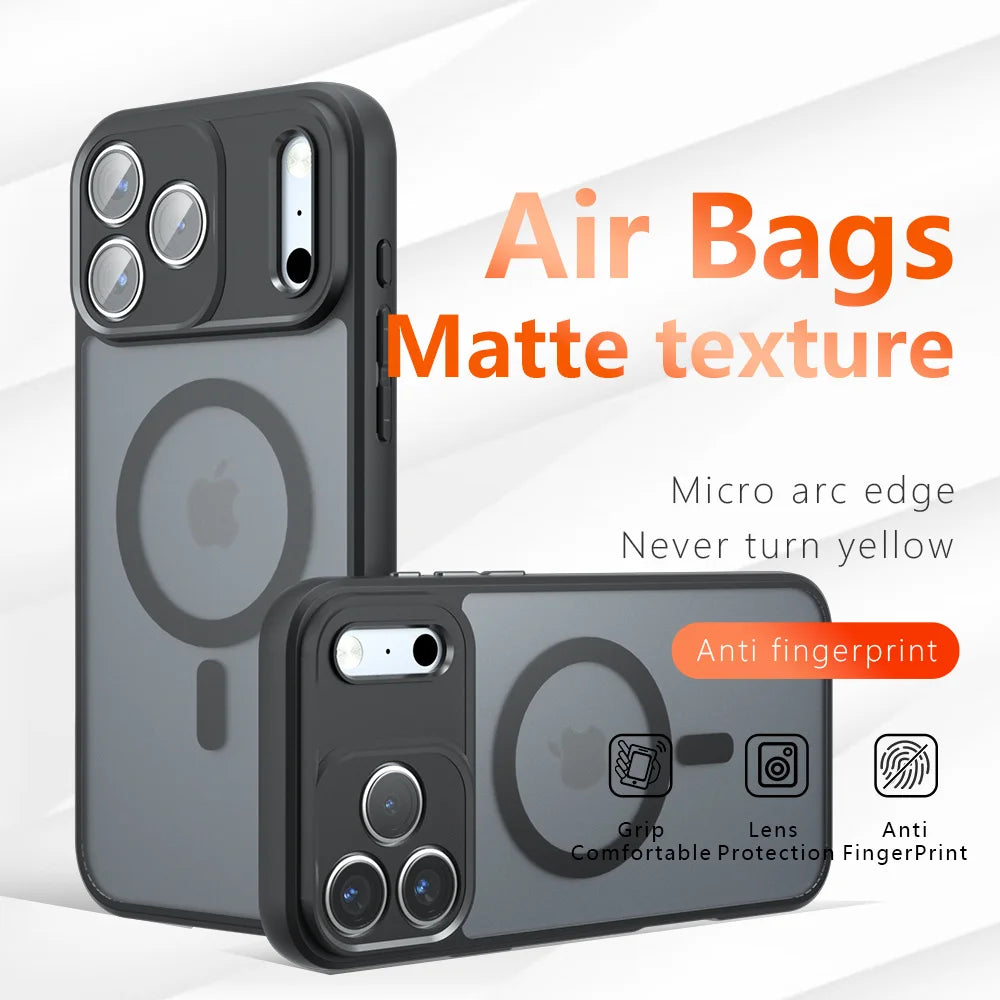 Luxury For Magsafe Matte Translucent Magnetic Phone Case Lens Protection Back Cover For iPhone 17 /16 /15