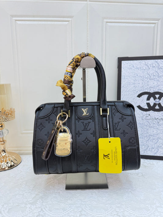 Black & Color-Block Textured Handbag Set - Metal Accent Multi-Purpose Bags