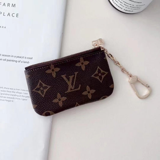 Luxury Inspired Monogram Coin Pouch Collection with Chain Clip