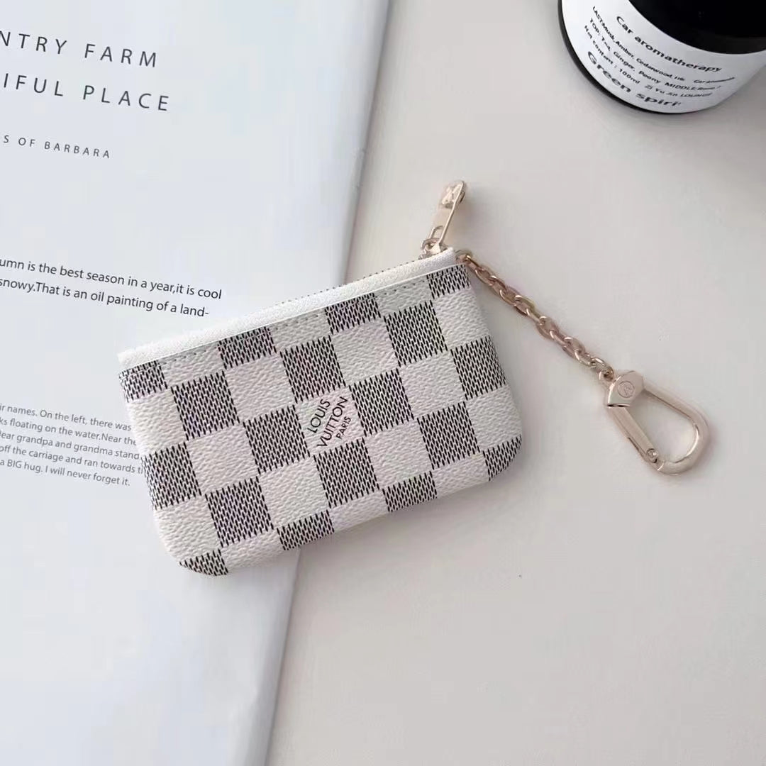 Luxury Inspired Monogram Coin Pouch Collection with Chain Clip