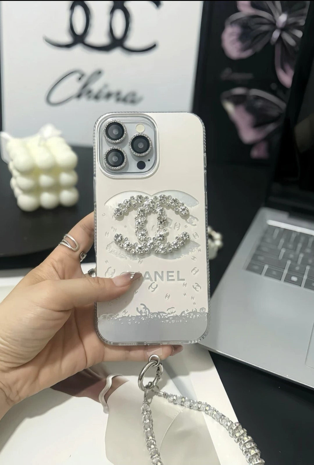 Luxury Crystal iPhone Case With Bracelet Strap 002