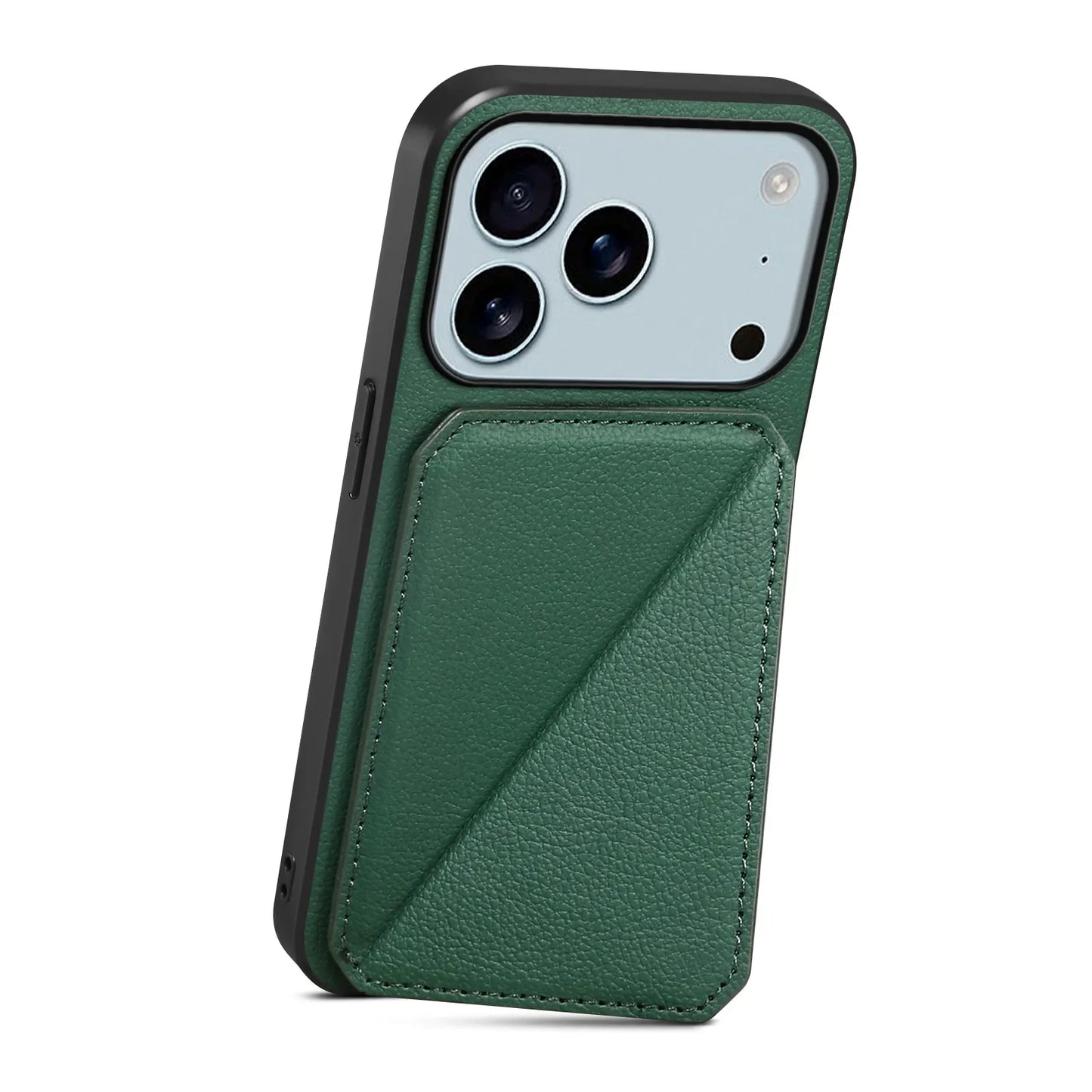 Leather Phone Case Invisible Bracket Card Holder For Cover For iPhone 17/ 16/ 15/ 14
