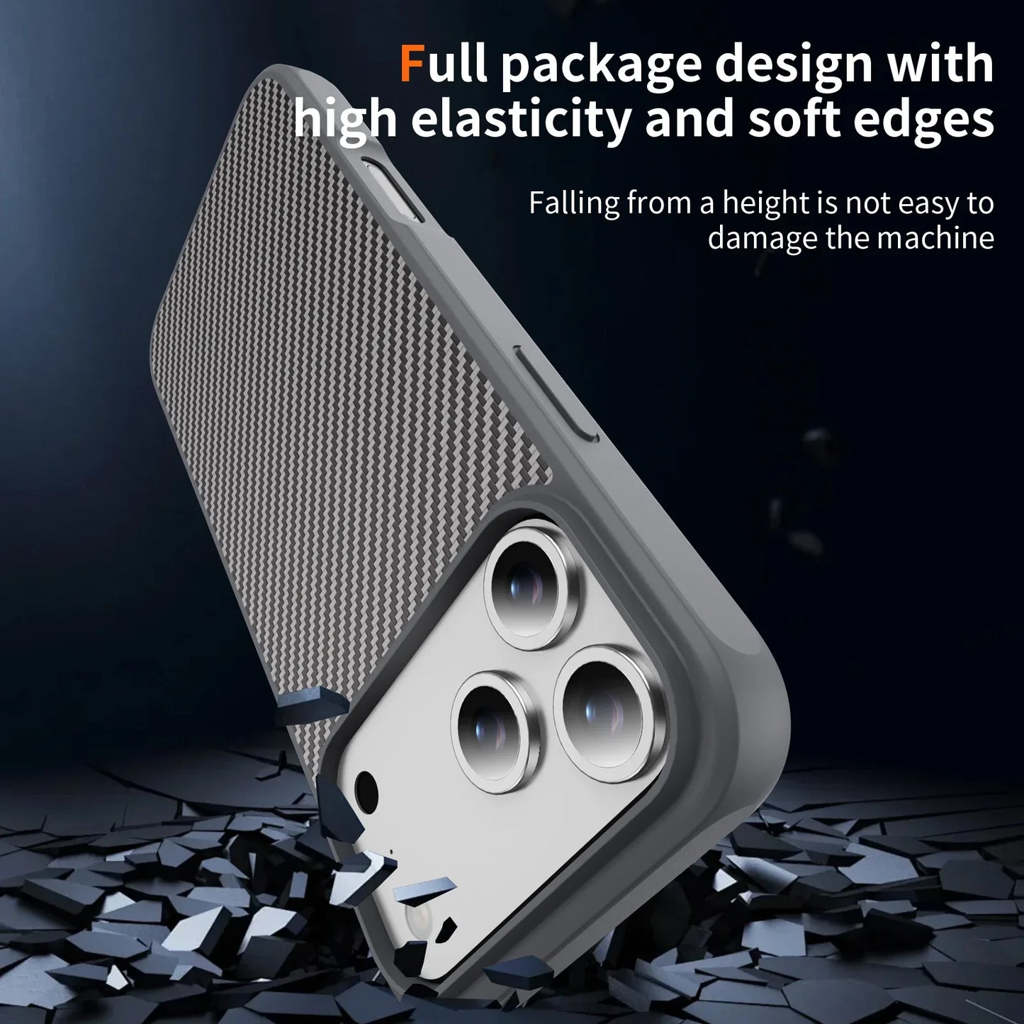 Thin Carbon Fiber Texture Magnetic Hard Case For Magsafe For iPhone 17 /16 /15 /14