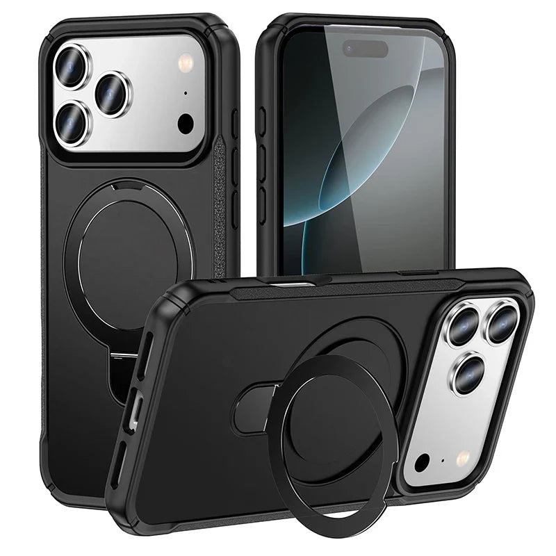 Metal Ring Stand  Magnetic Case Wireless Charger Cover Funds For Magsafe IPhone 17/ 16 /15 14