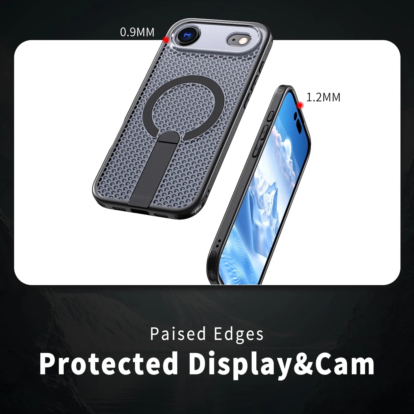 MagSafe Magnetic Case  Anti-drop  Heat Dissipation Protective Cover With Stand for iPhone 17/ 16 /15 /14