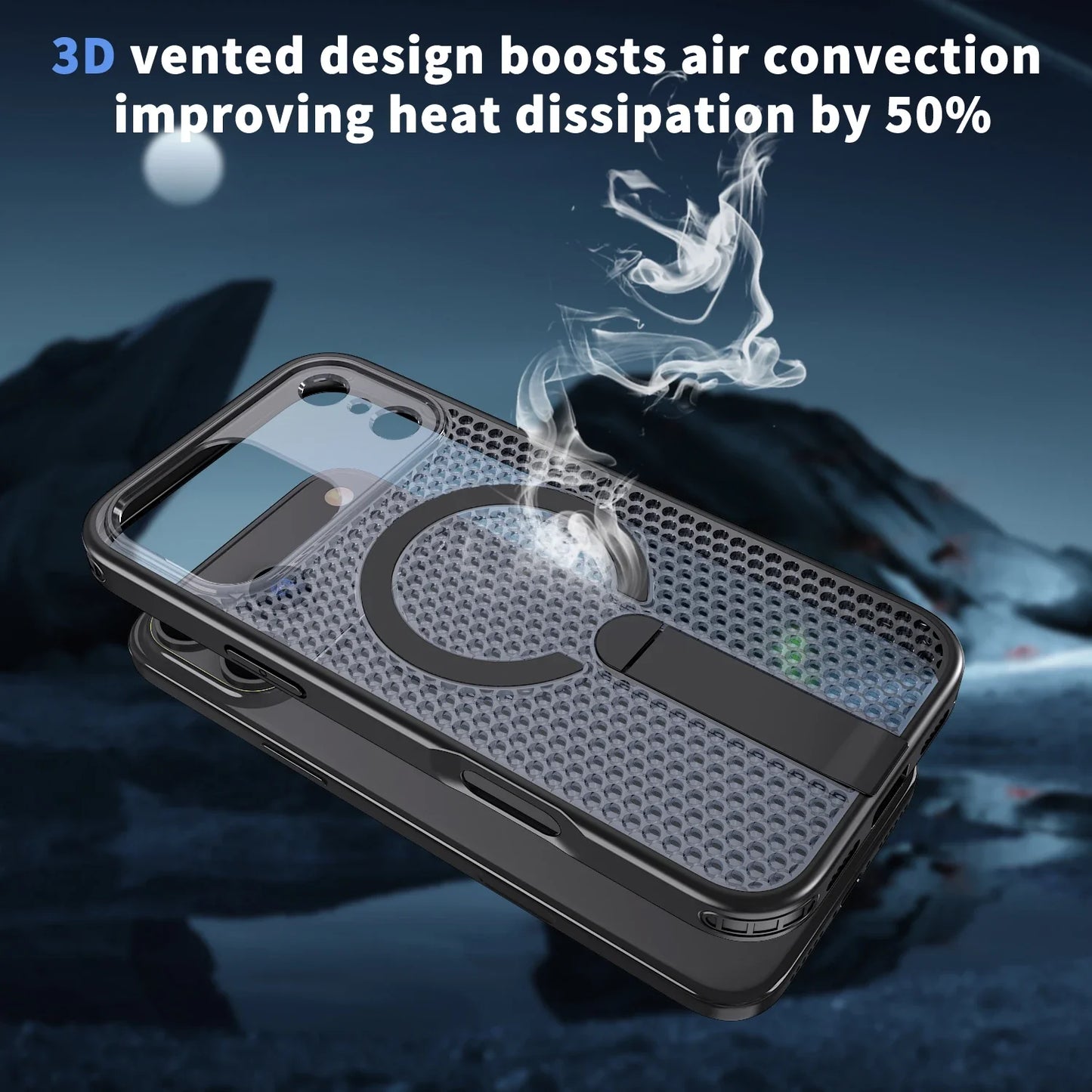 MagSafe Magnetic Case  Anti-drop  Heat Dissipation Protective Cover With Stand for iPhone 17/ 16 /15 /14