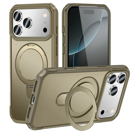 Metal Ring Stand  Magnetic Case Wireless Charger Cover Funds For Magsafe IPhone 17/ 16 /15 14