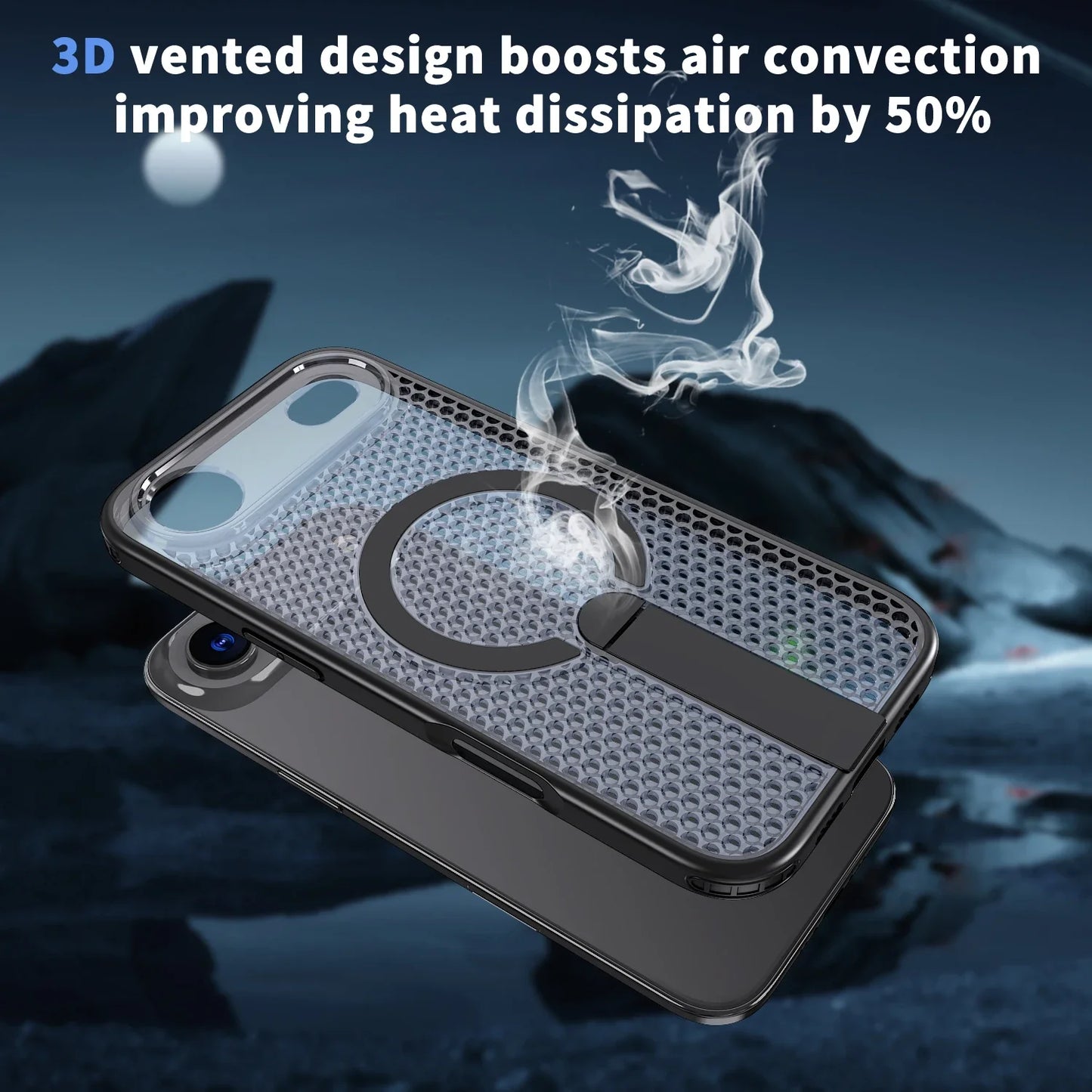 MagSafe Magnetic Case  Anti-drop  Heat Dissipation Protective Cover With Stand for iPhone 17/ 16 /15 /14