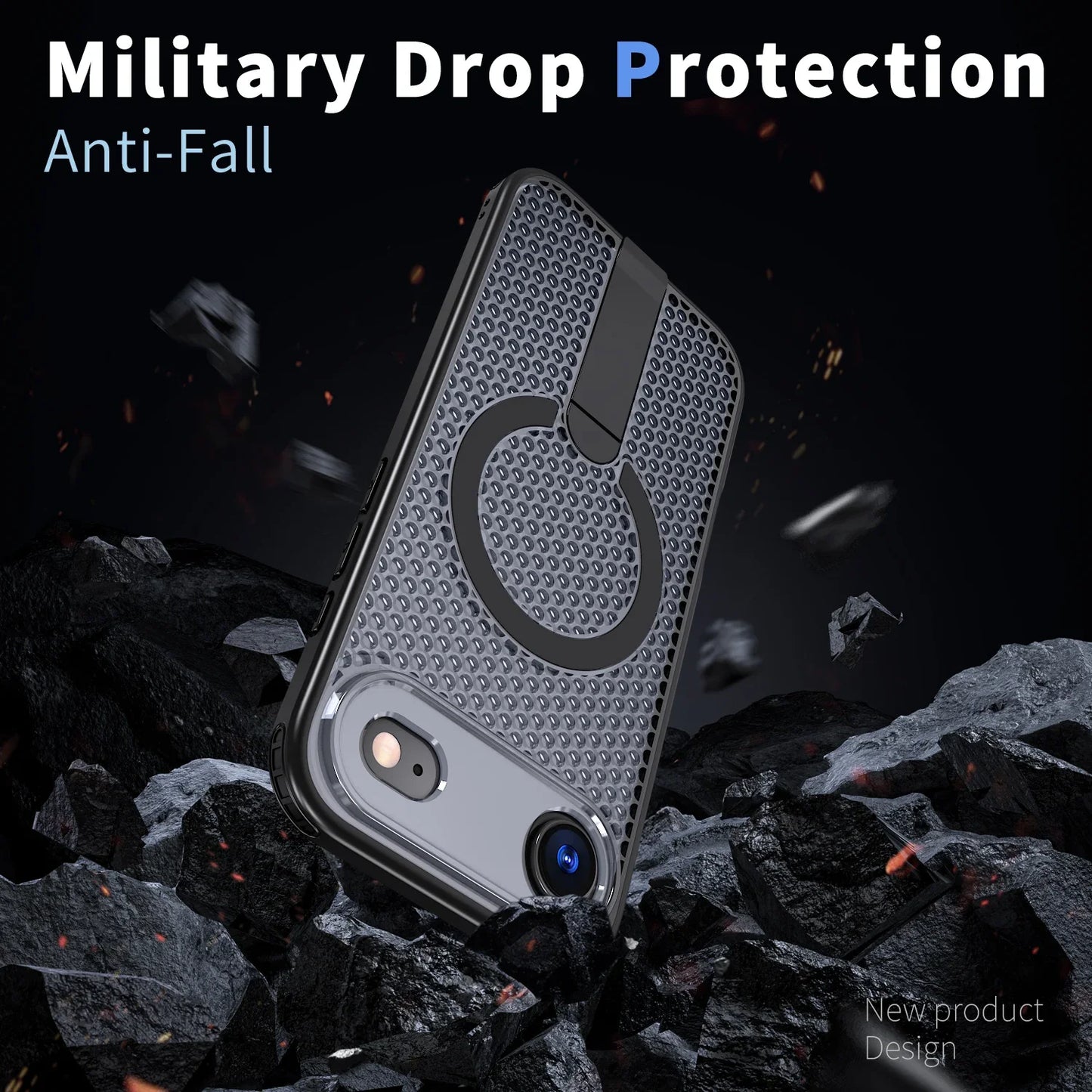 MagSafe Magnetic Case  Anti-drop  Heat Dissipation Protective Cover With Stand for iPhone 17/ 16 /15 /14