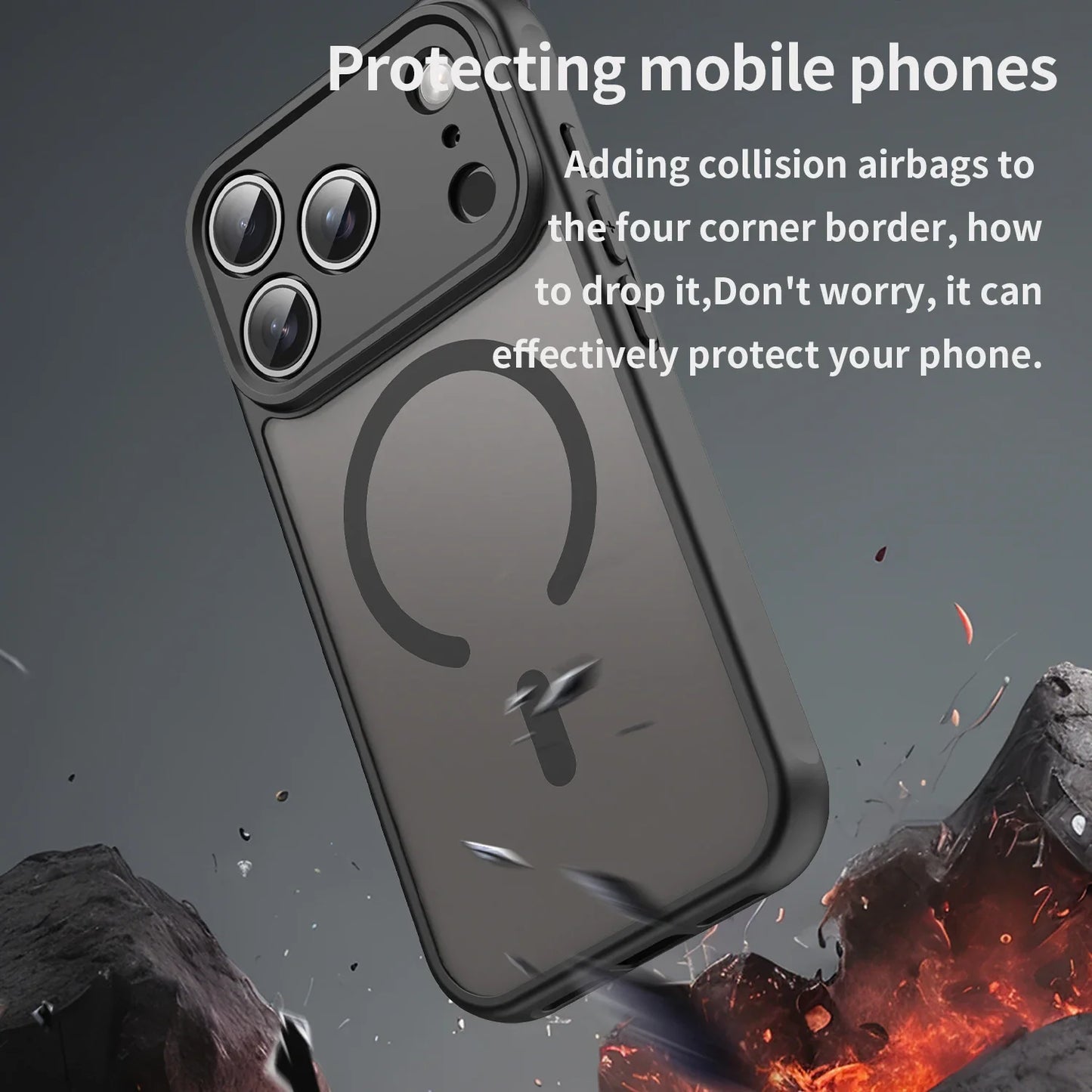 Shockproof Skin feel Matte Translucent Magnetic Case For iPhone 17 /16 /15 /14