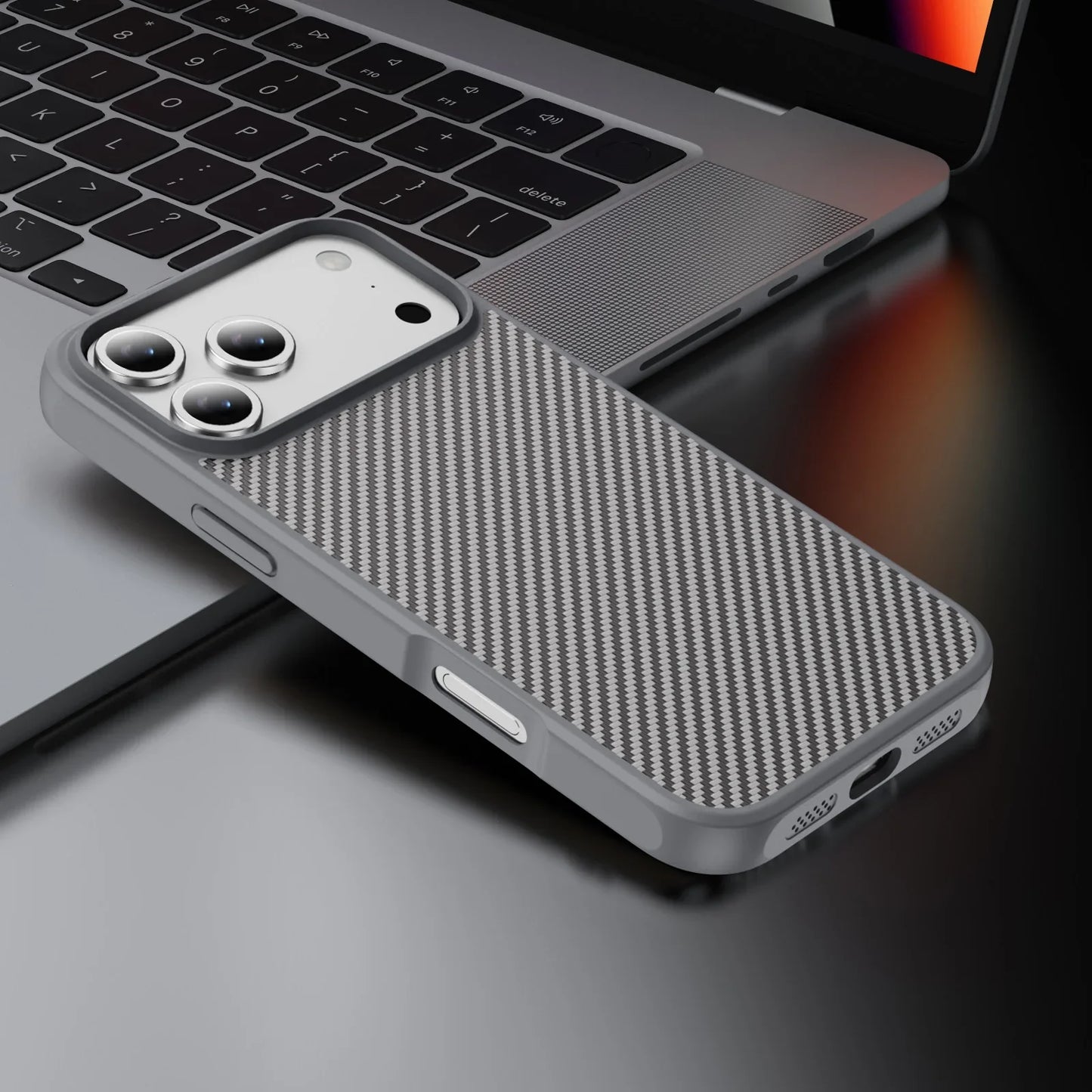 Thin Carbon Fiber Texture Magnetic Hard Case For Magsafe For iPhone 17 /16 /15 /14