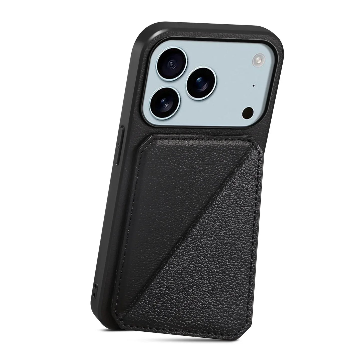 Leather Phone Case Invisible Bracket Card Holder For Cover For iPhone 17/ 16/ 15/ 14