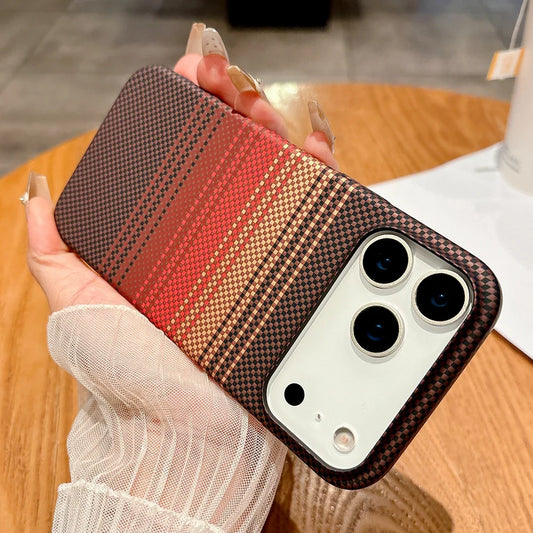 Luxury carbon fibre magsafe charging phone case for iPhone 17/16/15